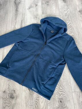 NOBULL Unisex Heather Blue Full-Zip Sweater - Men’s M / Women’s XL